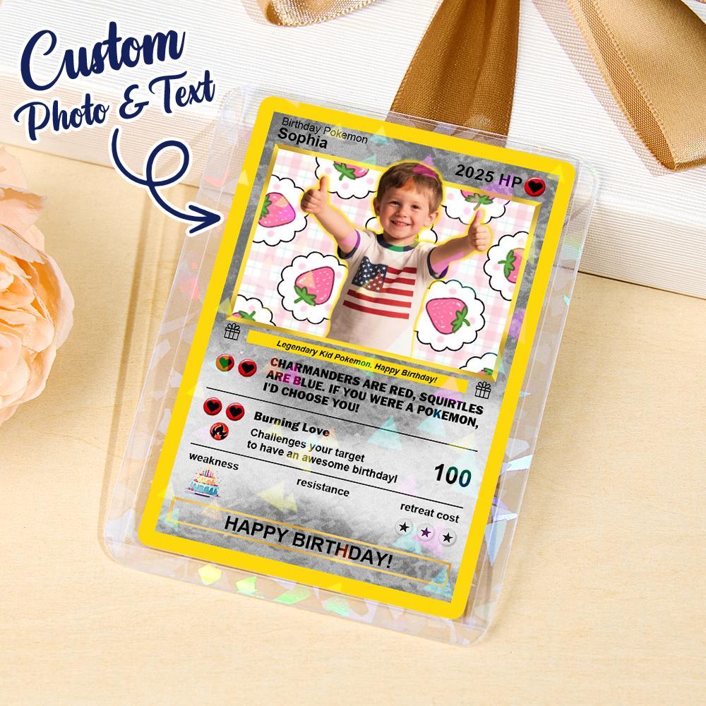Personalized Photo Text Birthday Cards Personalized Card For Kid Birthday Gift Boyfriend Gift Birthday Keepsake Happy Birthday Poke Card - MyPhotoSocksAu
