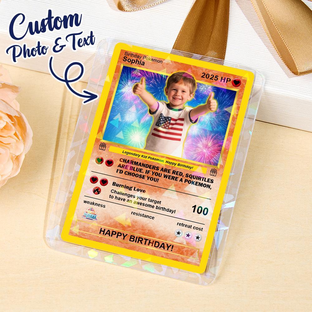 Personalized Photo Text Birthday Cards Personalized Card For Kid Birthday Gift Boyfriend Gift Birthday Keepsake Happy Birthday Poke Card - MyPhotoSocksAu