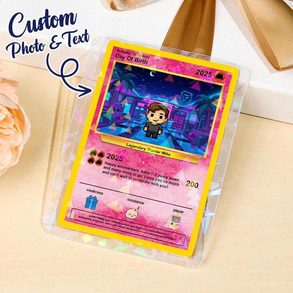 Personalized Photo Text Birthday Cards Personalized Card For Kid Birthday Gift Boyfriend Gift Birthday Keepsake Happy Birthday Poke Card - MyPhotoSocksAu