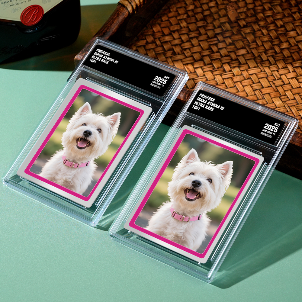 Custom Poke Card Cute Dog Portrait From Photo Personalized Family Card with Custom Text & Photo Special Gift for Pet Lover - MyPhotoSocksAu