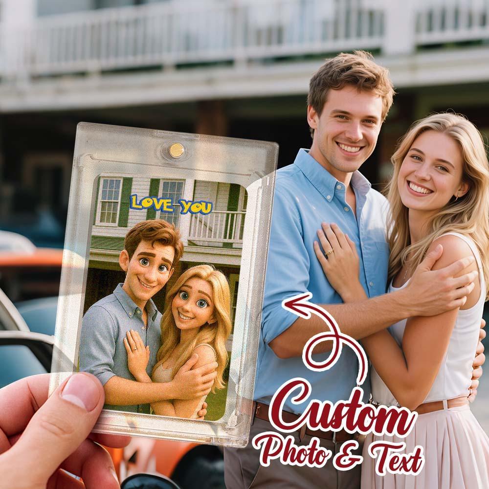 Personalized Couple Cartoon Style Card Present Turn Your Photo into a Unique Collectible Gifts for Lover - MyPhotoSocksAu