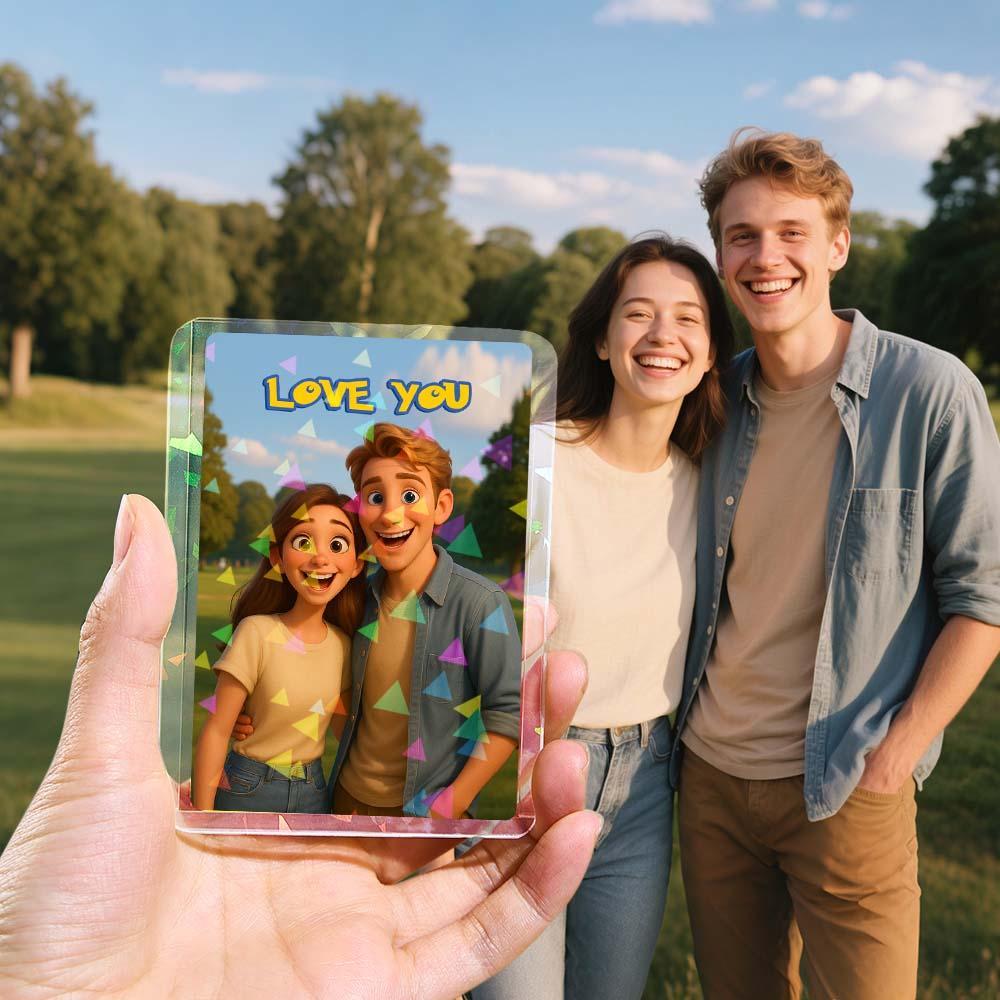 Personalized Couple Cartoon Style Card Present Turn Your Photo into a Unique Collectible Gifts for Lover - MyPhotoSocksAu