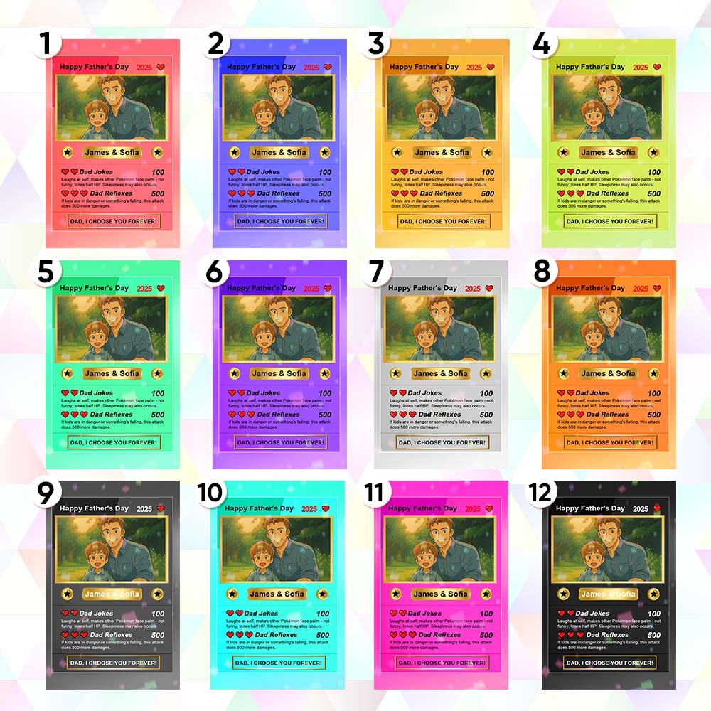 Personalized Poke Card Cartoon Photo Fathers Day Card Custom Text and Photo Poke Card Gift For Dad Poke Present - MyPhotoSocksAu