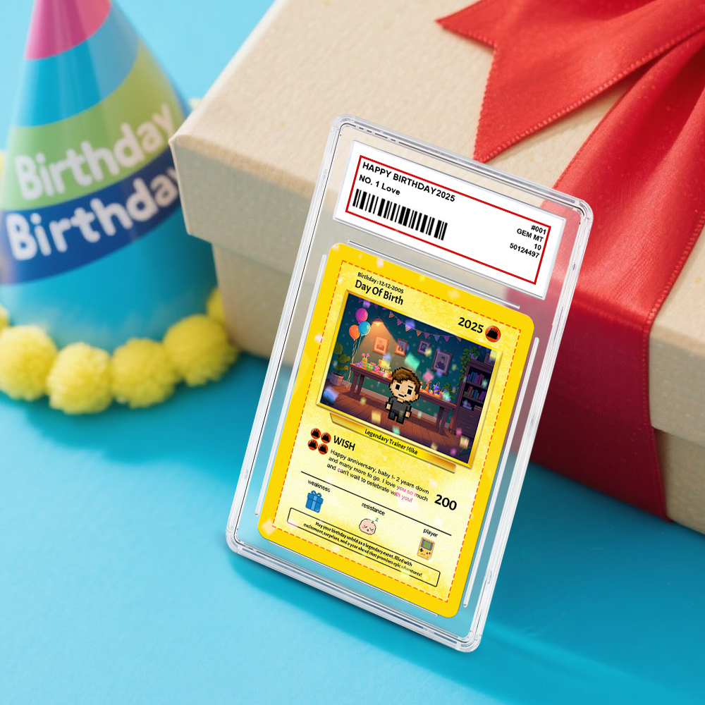 Personalized Photo Text Birthday Cards Personalized Card For Kid Birthday Gift Boyfriend Gift Birthday Keepsake Happy Birthday Poke Card - MyPhotoSocksAu
