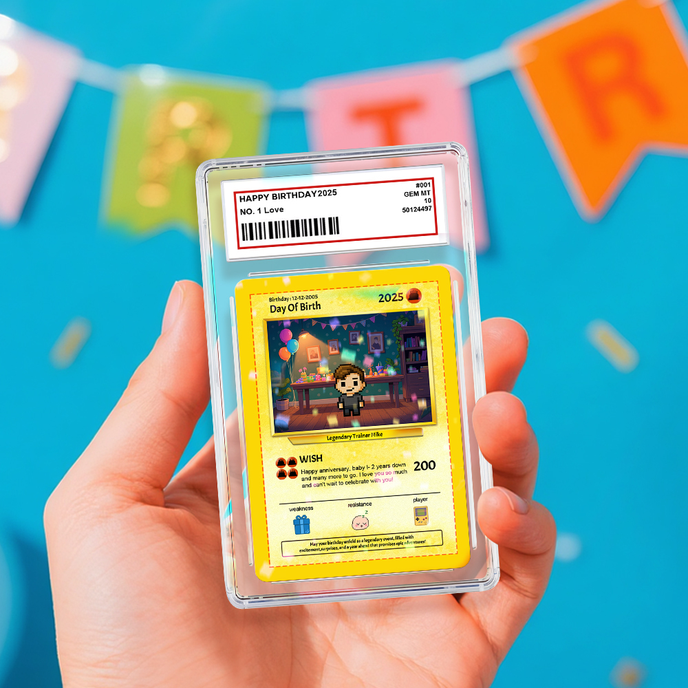 Personalized Photo Text Birthday Cards Personalized Card For Kid Birthday Gift Boyfriend Gift Birthday Keepsake Happy Birthday Poke Card - MyPhotoSocksAu