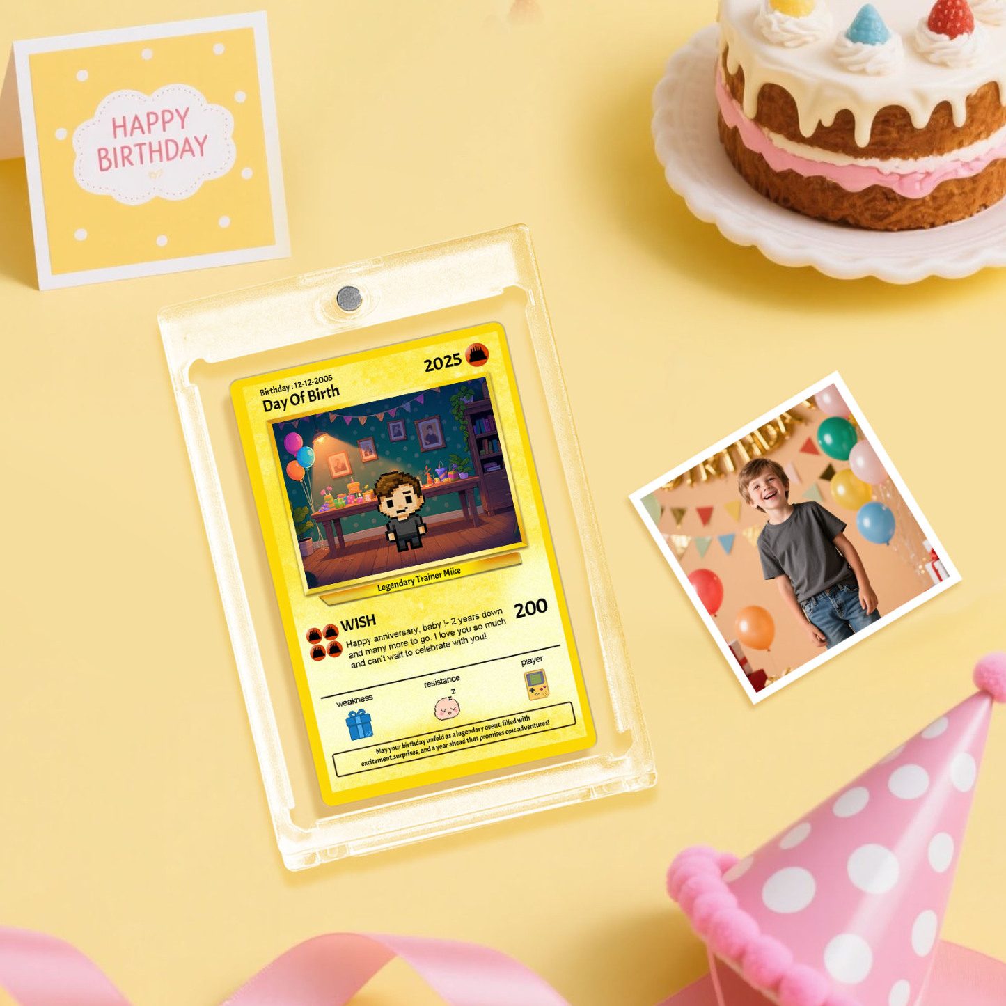 Custom Photo Birthday Cards Personalized Card For Kid Birthday Gift Boyfriend Gift Birthday Keepsake Happy Birthday Poke Card - MyPhotoSocksAu