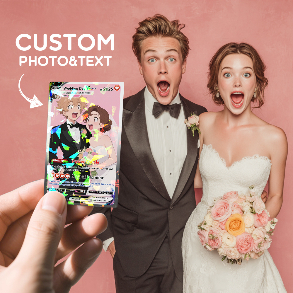 Personalized Poke Card Customize Anime Acrylic Card for Couple Legendary Card Ornament Anniversary Gift - MyPhotoSocksAu