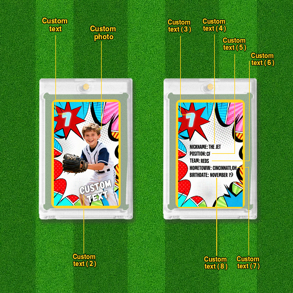 Personalized Sports Portrait Card Custom Name Number Stats Unique Gift for Young Athletes and Sports Fans - MyPhotoSocksAu