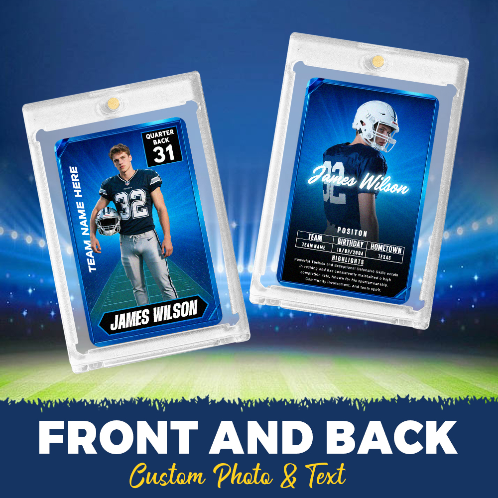 Personalized Sports Portrait Card Custom Name Number Stats Unique Gift for Young Athletes and Sports Fans - MyPhotoSocksAu