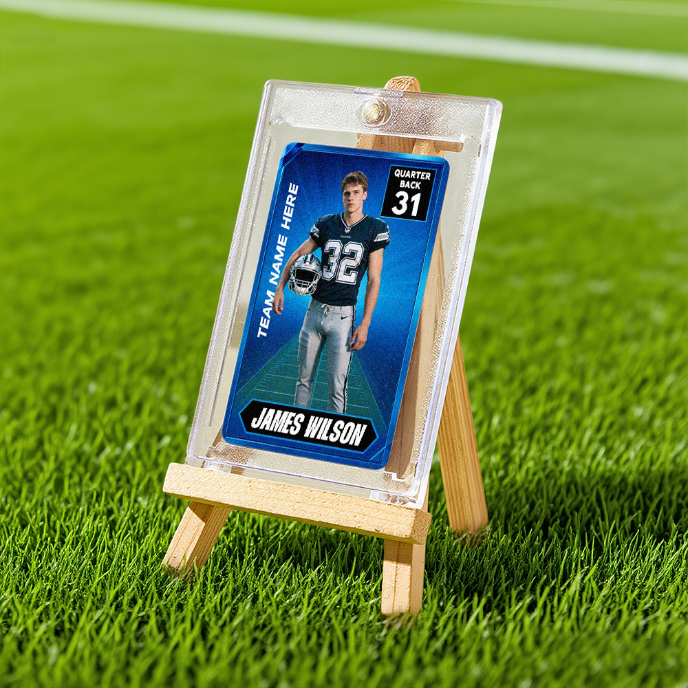 Custom Sport Photo Card  Personalized Athlete Portrait Card with Name Kids Sports Themed Trainer Card Gift - MyPhotoSocksAu
