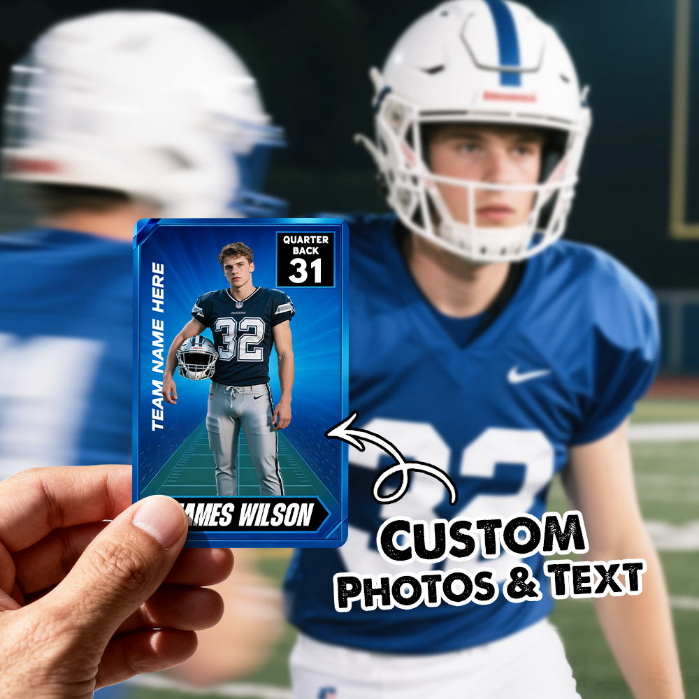 Personalized Sports Portrait Card Custom Name Number Stats Unique Gift for Young Athletes and Sports Fans - MyPhotoSocksAu