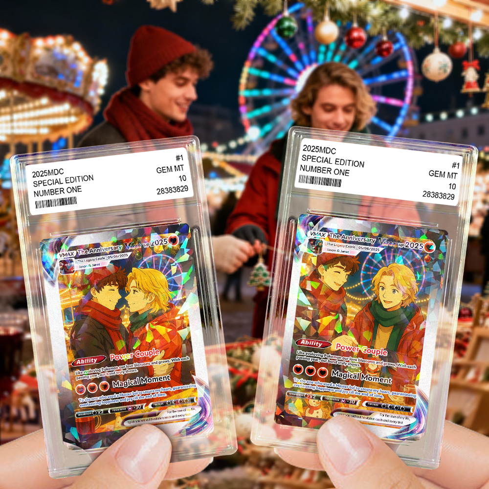 Personalised LGBT Couple Card Custom Comics Portrait Trading Card Christmas Gift for Him, Her, or Them