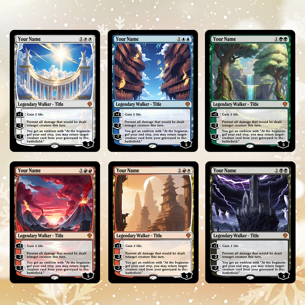 Custom Character Card Personalized Magic Style Christmas Gift Funny Cartoon Christmas Gift for Him or Her MTG Style Card Gift - MyPhotoSocksAu