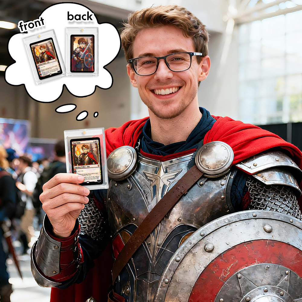 Custom Character Card Personalized Magic Style Christmas Gift Funny Cartoon Christmas Gift for Him or Her MTG Style Card Gift - MyPhotoSocksAu