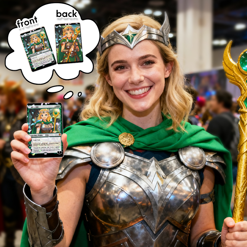 Custom Character Card Personalized Magic Style Christmas Gift Funny Cartoon Christmas Gift for Him or Her MTG Style Card Gift - MyPhotoSocksAu