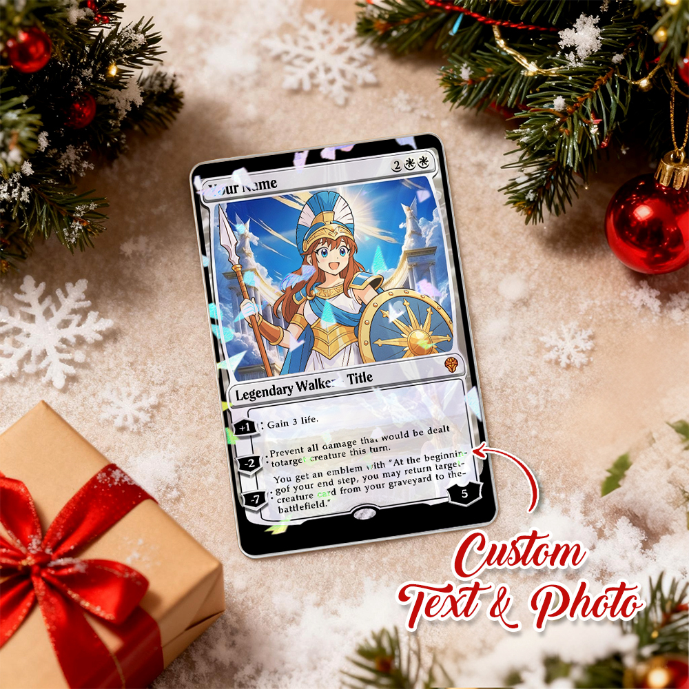Custom Character Card Personalized Magic Style Christmas Gift Funny Cartoon Christmas Gift for Him or Her MTG Style Card Gift - MyPhotoSocksAu