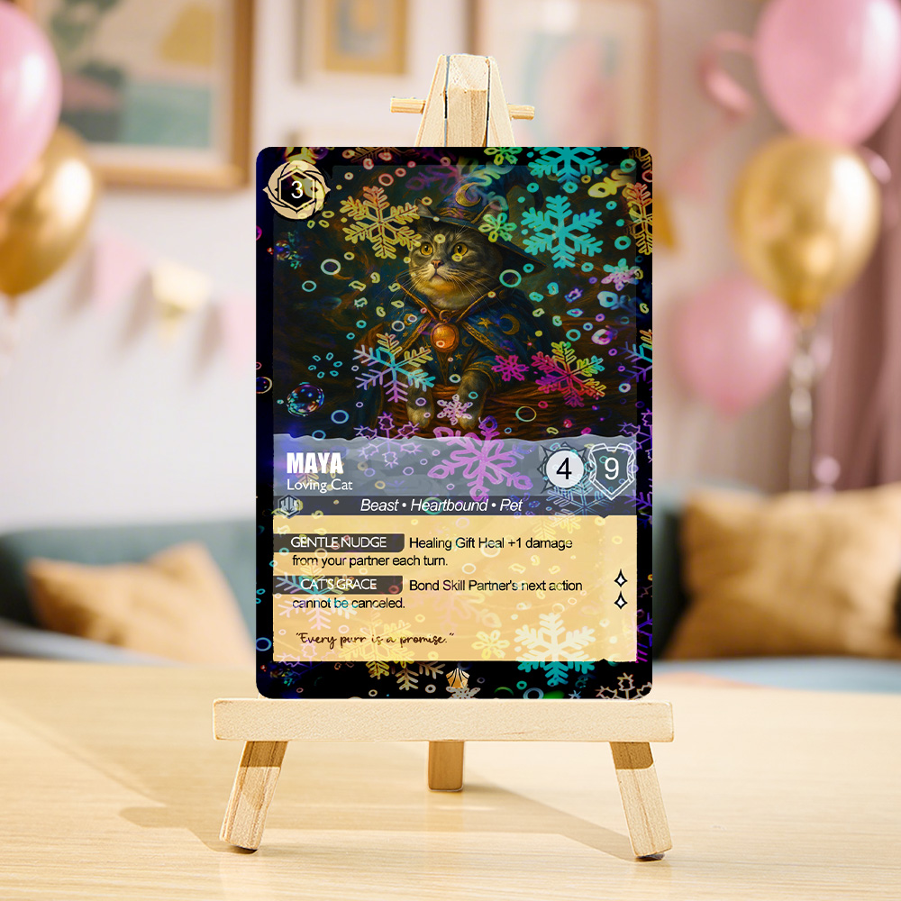 Custom Cute Pet Trading Card Personalized Cartoon Acrylic Card Gift With Optional Film Styles