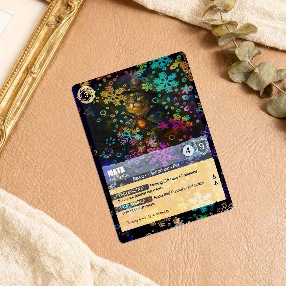 Custom Cute Pet Trading Card Personalized Cartoon Acrylic Card Gift With Optional Film Styles - MyPhotoSocksAu