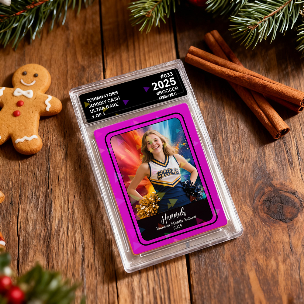 Personalized Sports Themed Game Card Custom Photo Card with Colorful Background Options Gift for Athletes And Sports Fans - MyPhotoSocksAu