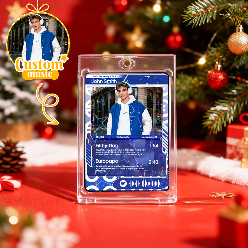 Personalized Music Trading Card for Couples Custom Acrylic Valentine Card Gift Idea Chrismtas Card Gift - MyPhotoSocksAu