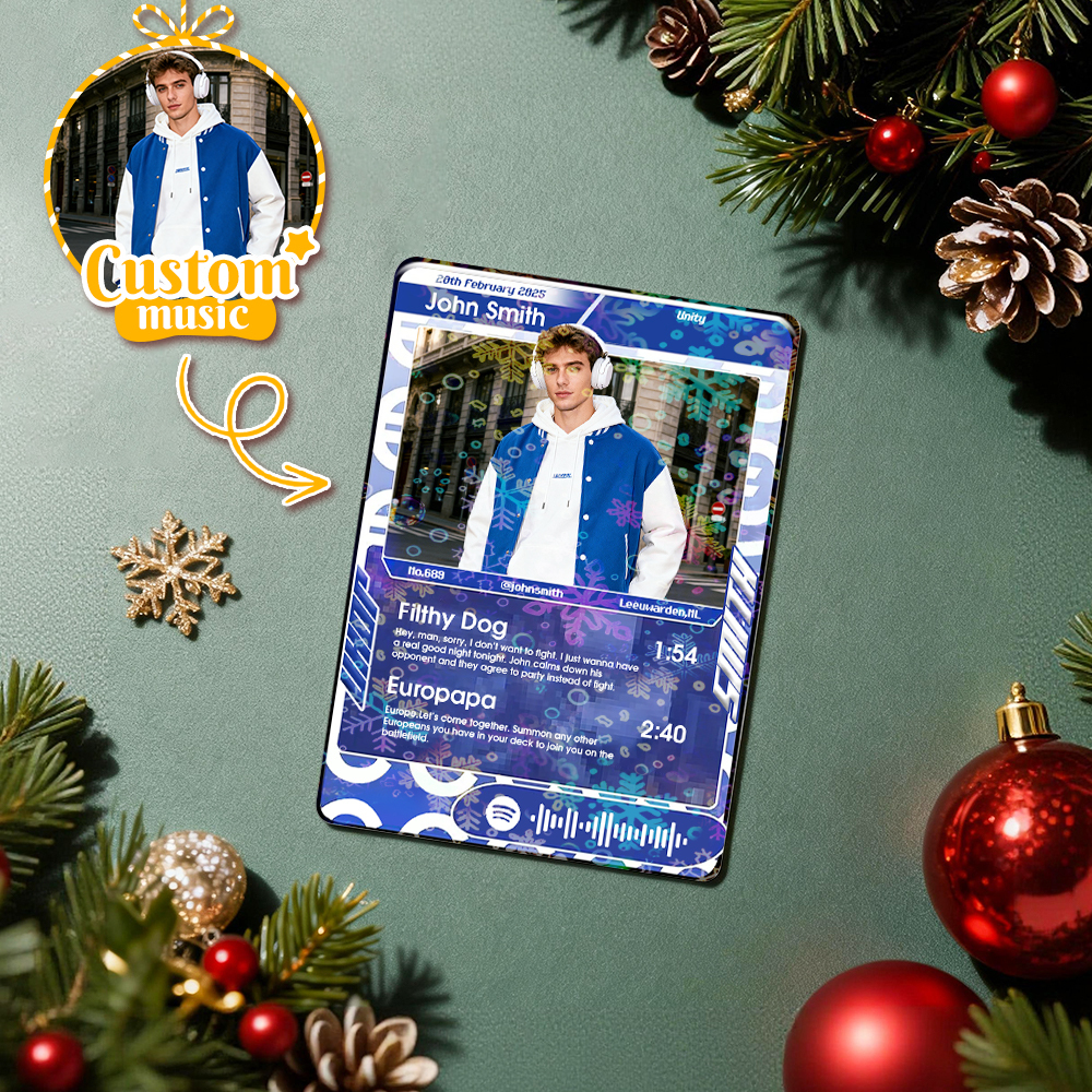 Personalized Music Trading Card for Couples Custom Acrylic Valentine Card Gift Idea Chrismtas Card Gift - MyPhotoSocksAu