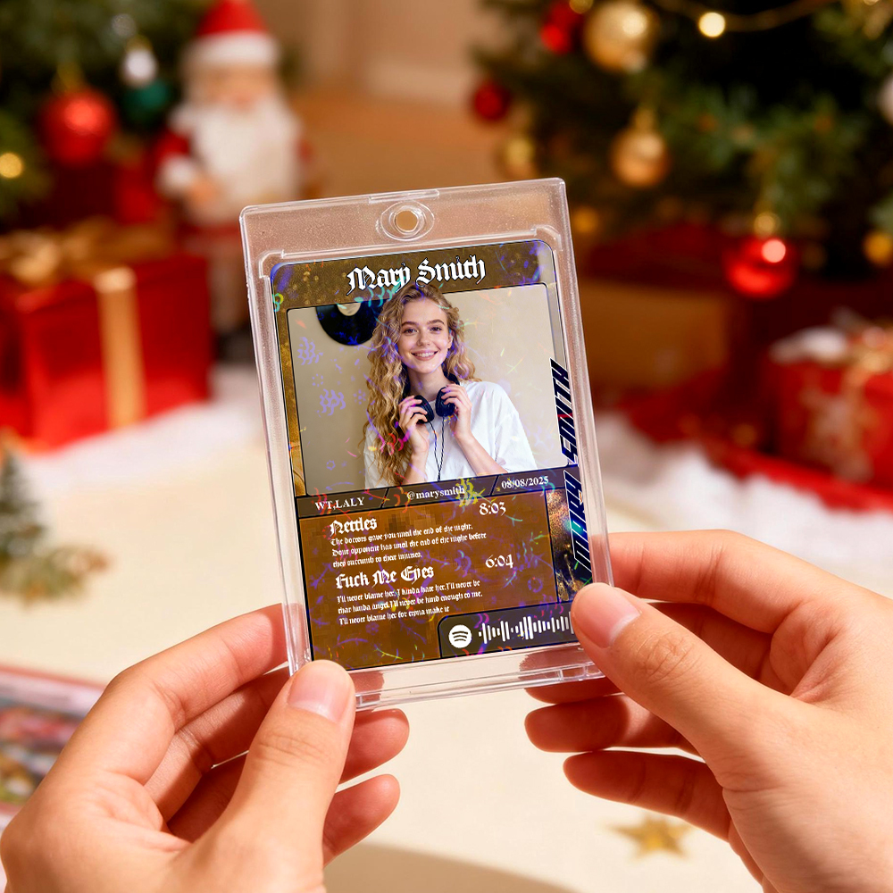 Personalized Photo Trading Card Custom Music Valentine Card Photo Gift Idea With Optional Film Styles Card Gift - MyPhotoSocksAu