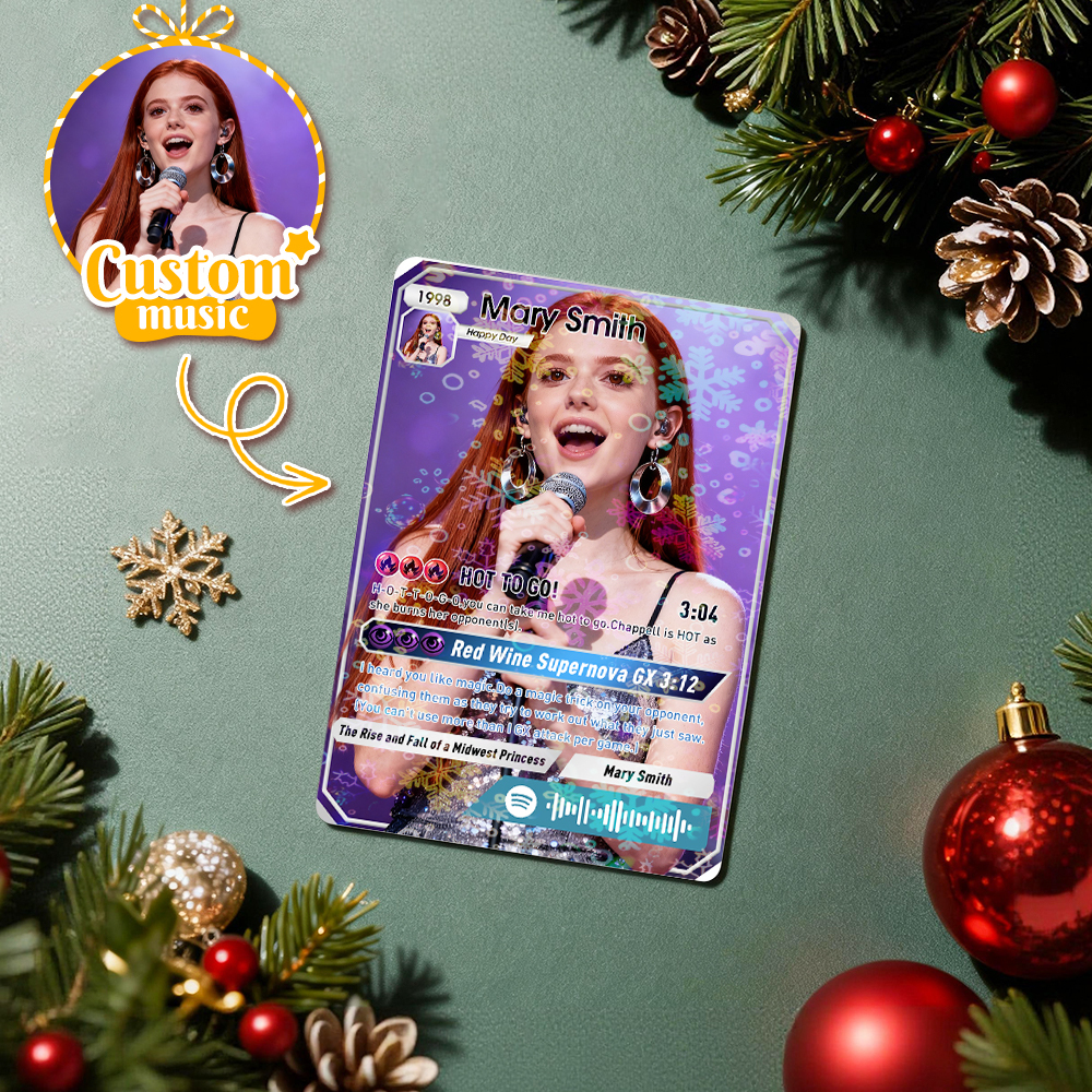 Personalized Music Trading Card for Couples Custom Acrylic Valentine Card Gift Idea Chrismtas Card Gift - MyPhotoSocksAu