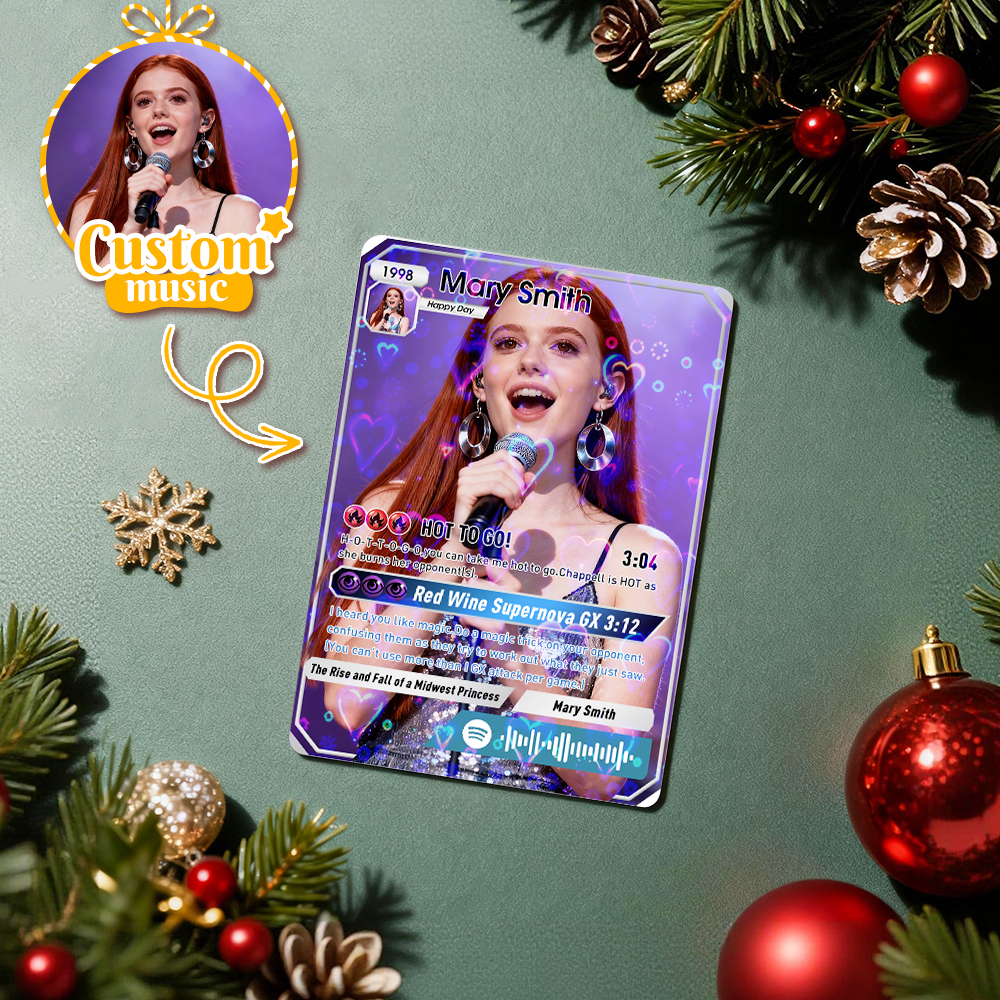 Personalized Music Trading Card for Couples Custom Acrylic Valentine Card Gift Idea Chrismtas Card Gift - MyPhotoSocksAu