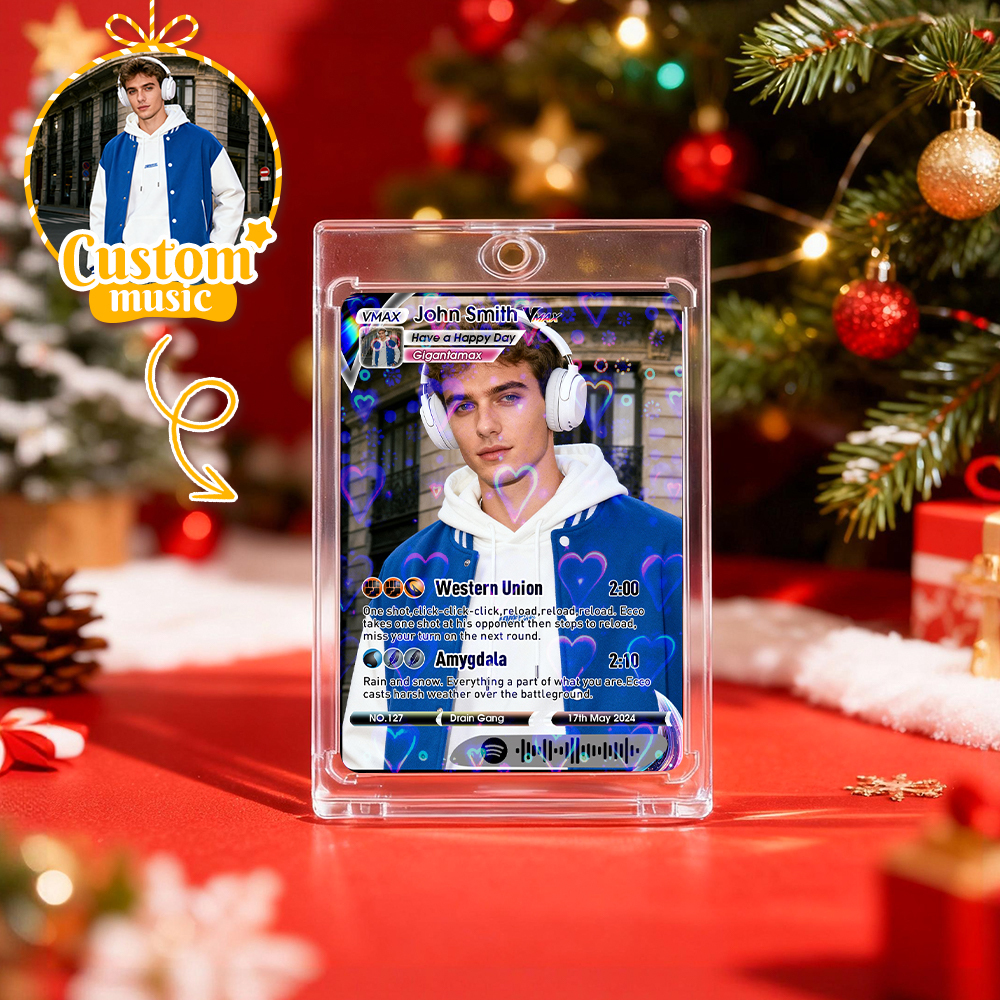 Personalized Music Trading Card for Couples Custom Acrylic Valentine Card Gift Idea Chrismtas Card Gift - MyPhotoSocksAu
