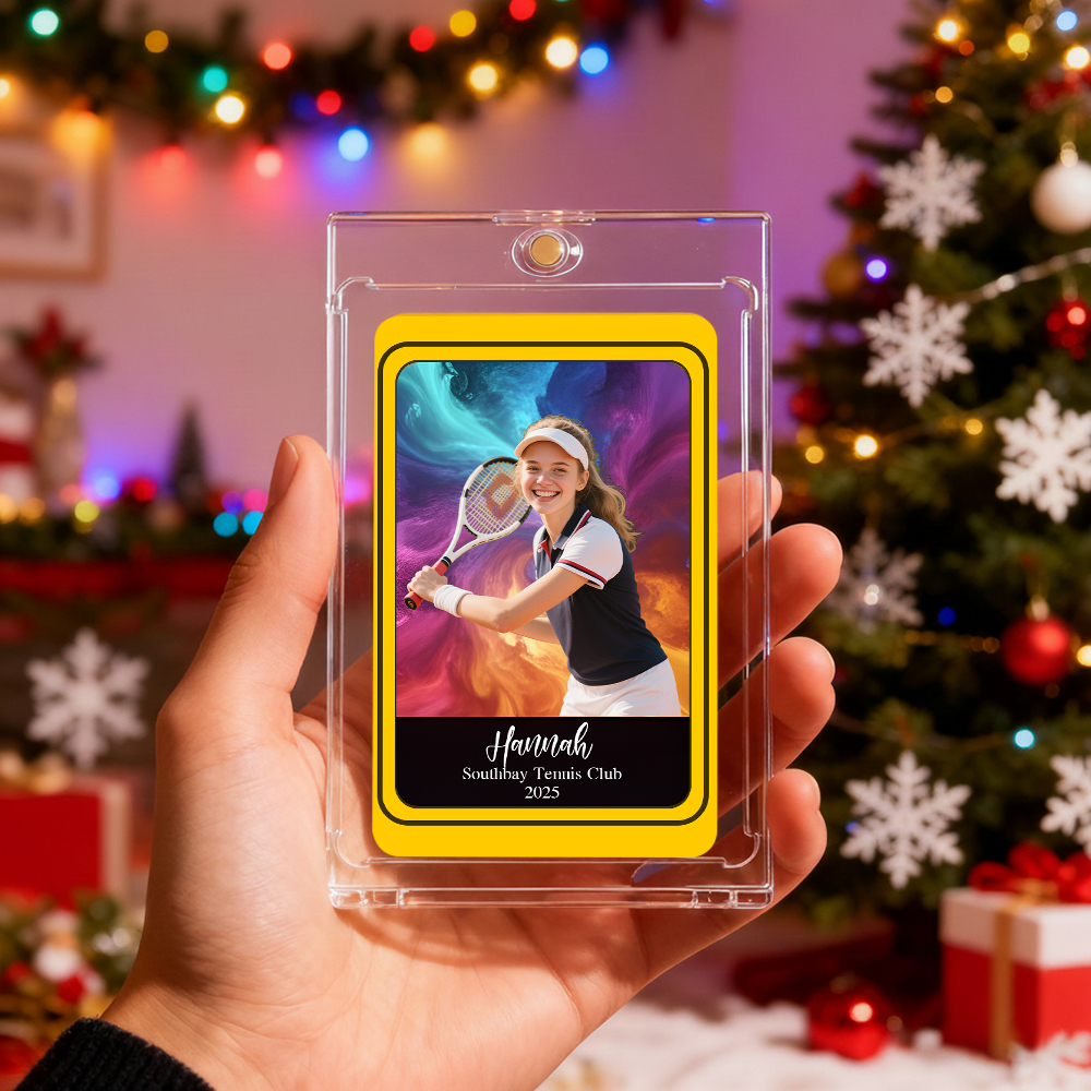 Personalized Sports Themed Game Card Custom Photo Card with Colorful Background Options Gift for Athletes And Sports Fans - MyPhotoSocksAu