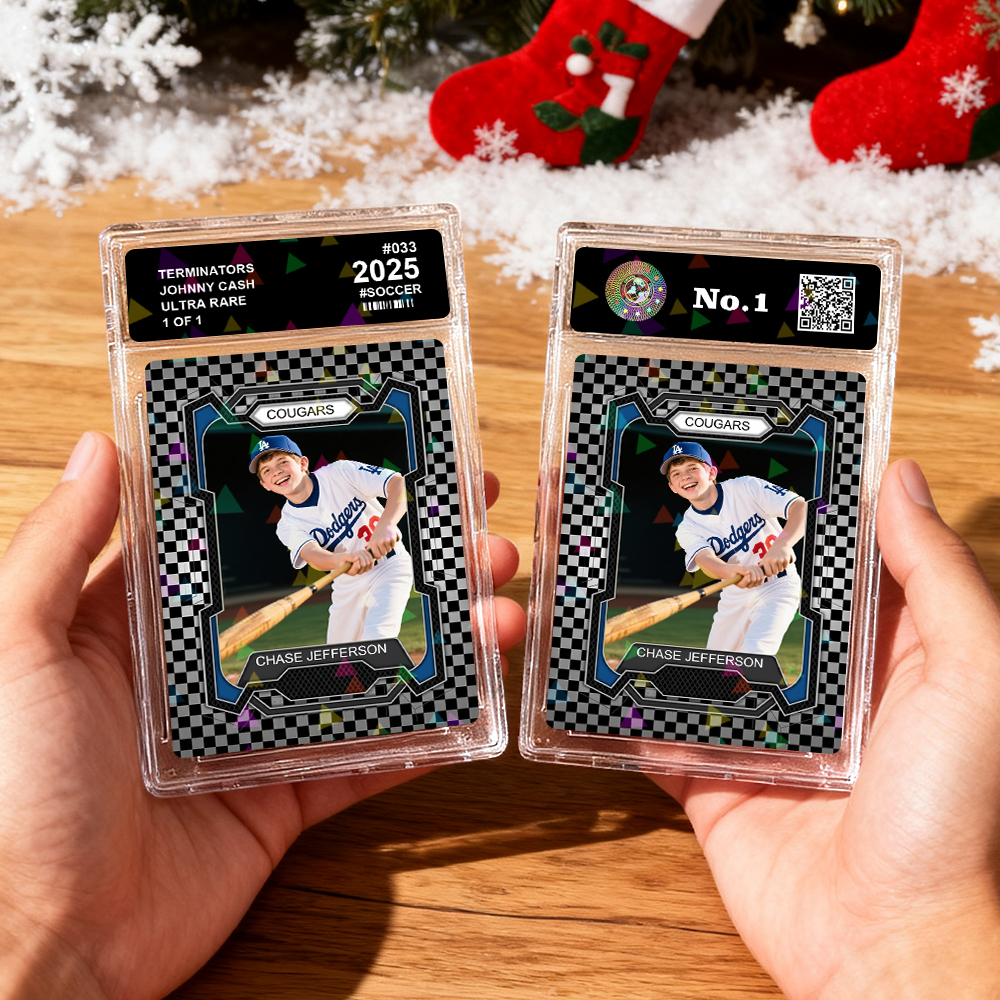 Custom Sports Card for Kids  Personalized Portrait Card with Team Name Great Athlete Gift Idea Christmas Gift - MyPhotoSocksAu