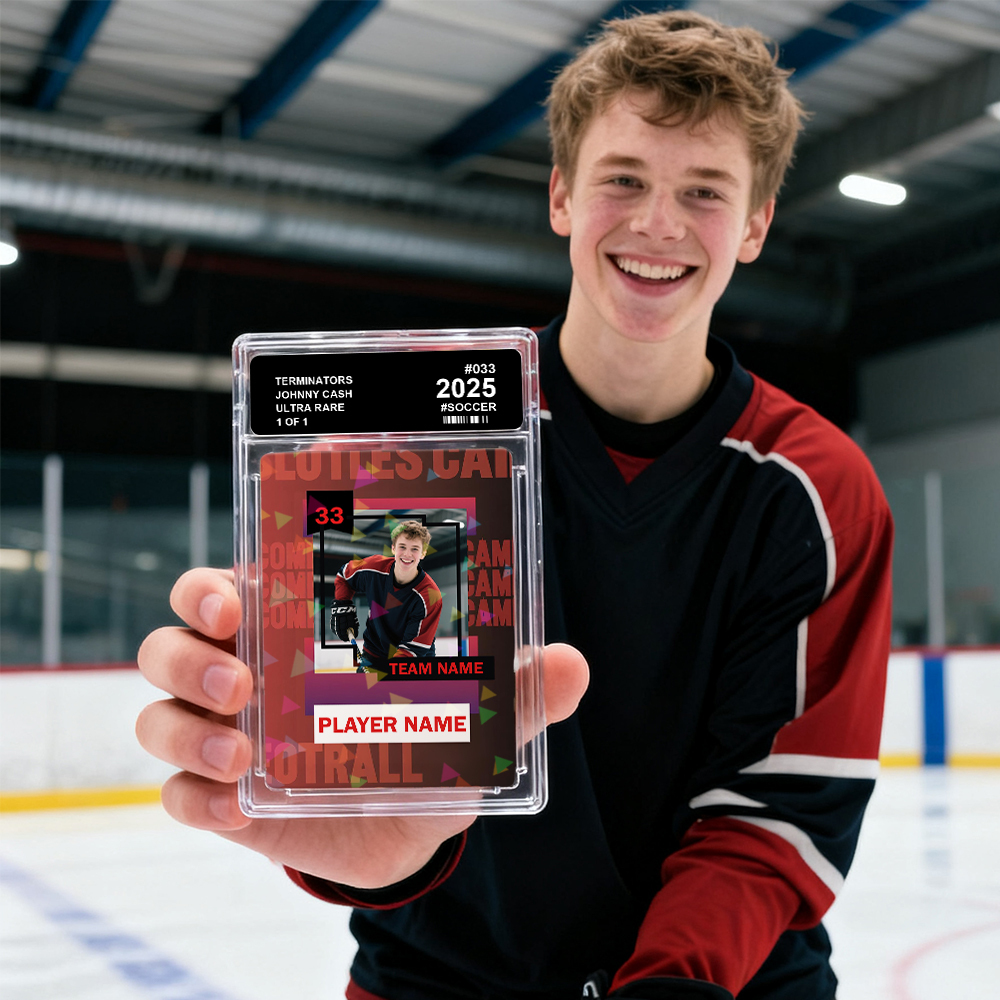 Custom Sports Card for Kids  Personalized Portrait Card with Team Name Great Athlete Gift Idea Christmas Gift - MyPhotoSocksAu