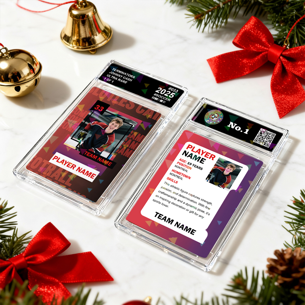 Custom Sports Card for Kids  Personalized Portrait Card with Team Name Great Athlete Gift Idea Christmas Gift - MyPhotoSocksAu