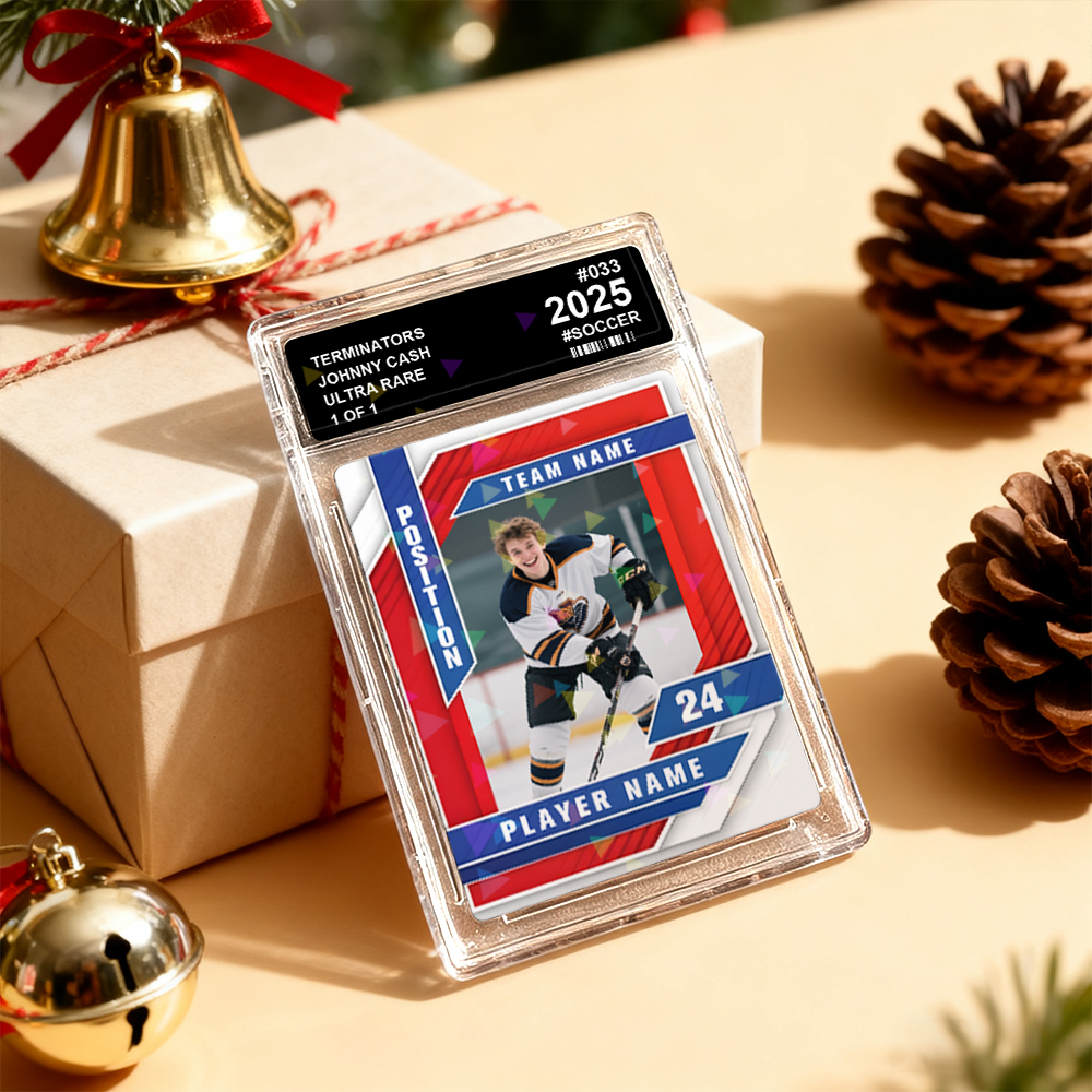 Custom Sports Card for Kids  Personalized Portrait Card with Team Name Great Athlete Gift Idea Christmas Gift - MyPhotoSocksAu