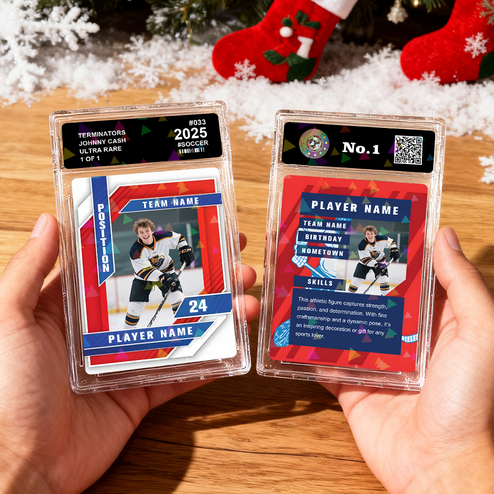 Custom Sports Card for Kids  Personalized Portrait Card with Team Name Great Athlete Gift Idea Christmas Gift - MyPhotoSocksAu