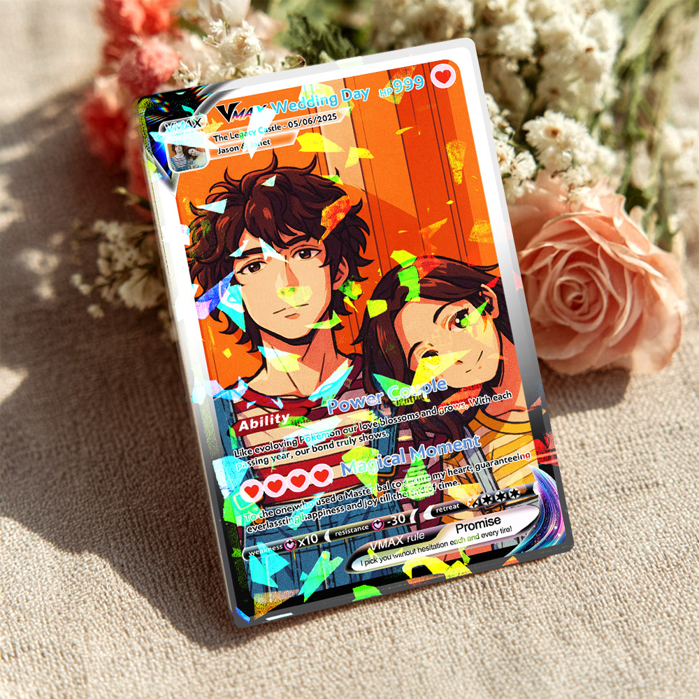 Custom Anime Couple Card Romantic Valentine Gift for Couple Unique Collectible Keepsake Gift - MyPhotoSocksAu