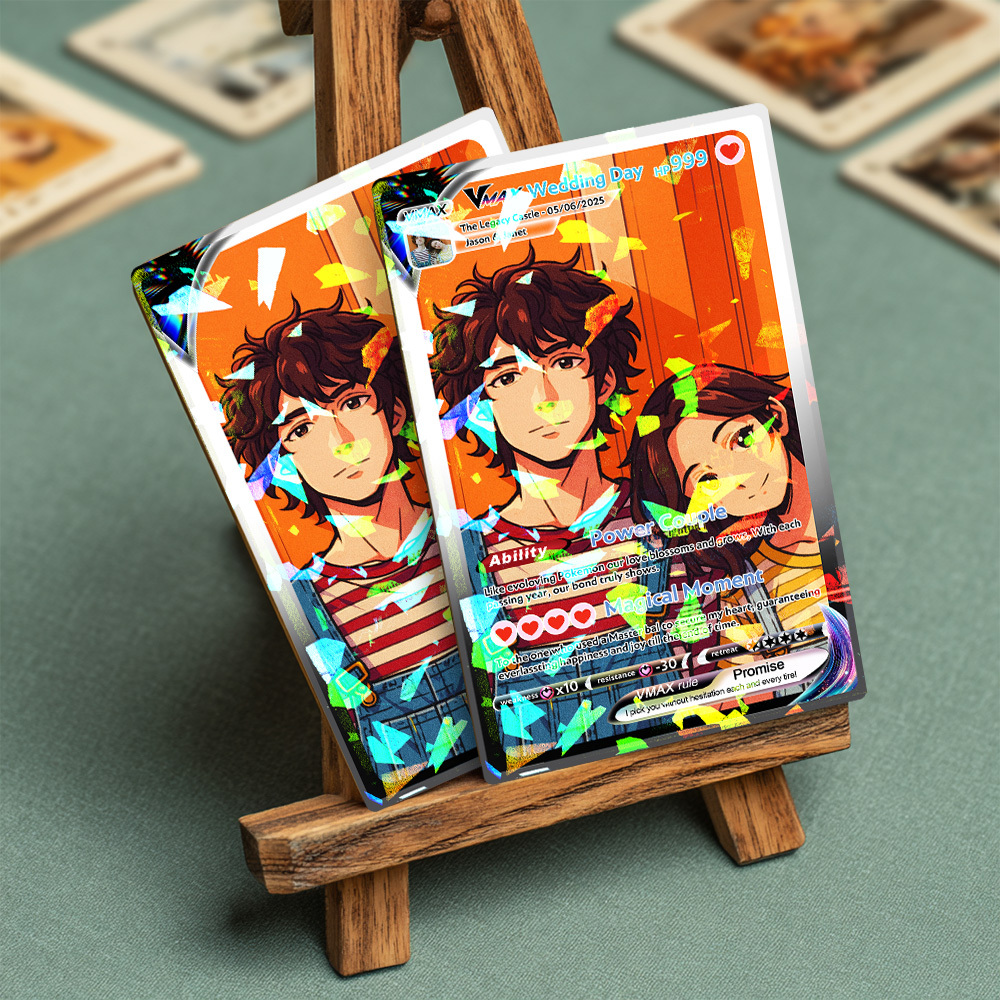 Custom Anime Couple Card Romantic Valentine Gift for Couple Unique Collectible Keepsake Gift - MyPhotoSocksAu