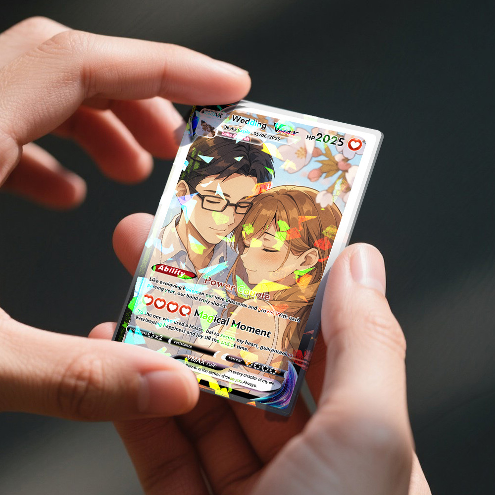 Custom Anime Couple Card Romantic Valentine Gift for Couple Unique Collectible Keepsake Wedding Gift - MyPhotoSocksAu