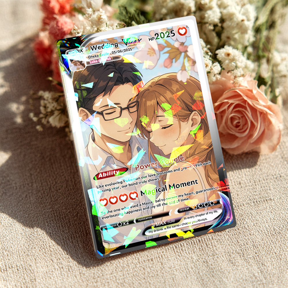 Custom Anime Couple Card Romantic Valentine Gift for Couple Unique Collectible Keepsake Wedding Gift - MyPhotoSocksAu