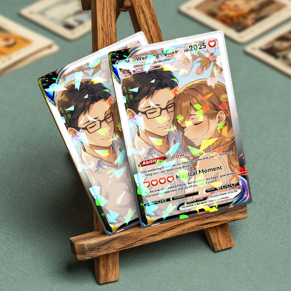 Custom Anime Couple Card Romantic Valentine Gift for Couple Unique Collectible Keepsake Wedding Gift - MyPhotoSocksAu