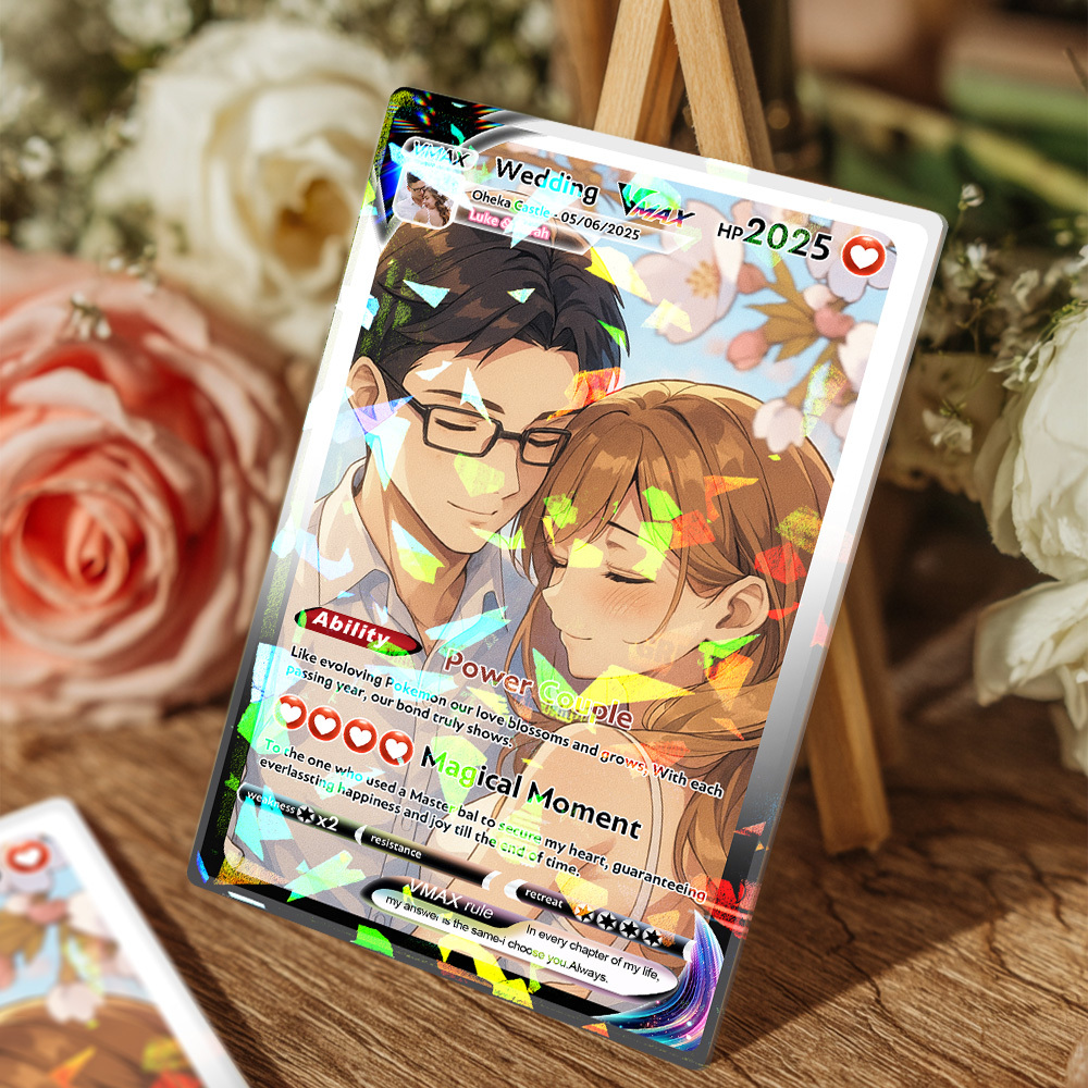 Custom Anime Couple Card Romantic Valentine Gift for Couple Unique Collectible Keepsake Wedding Gift - MyPhotoSocksAu