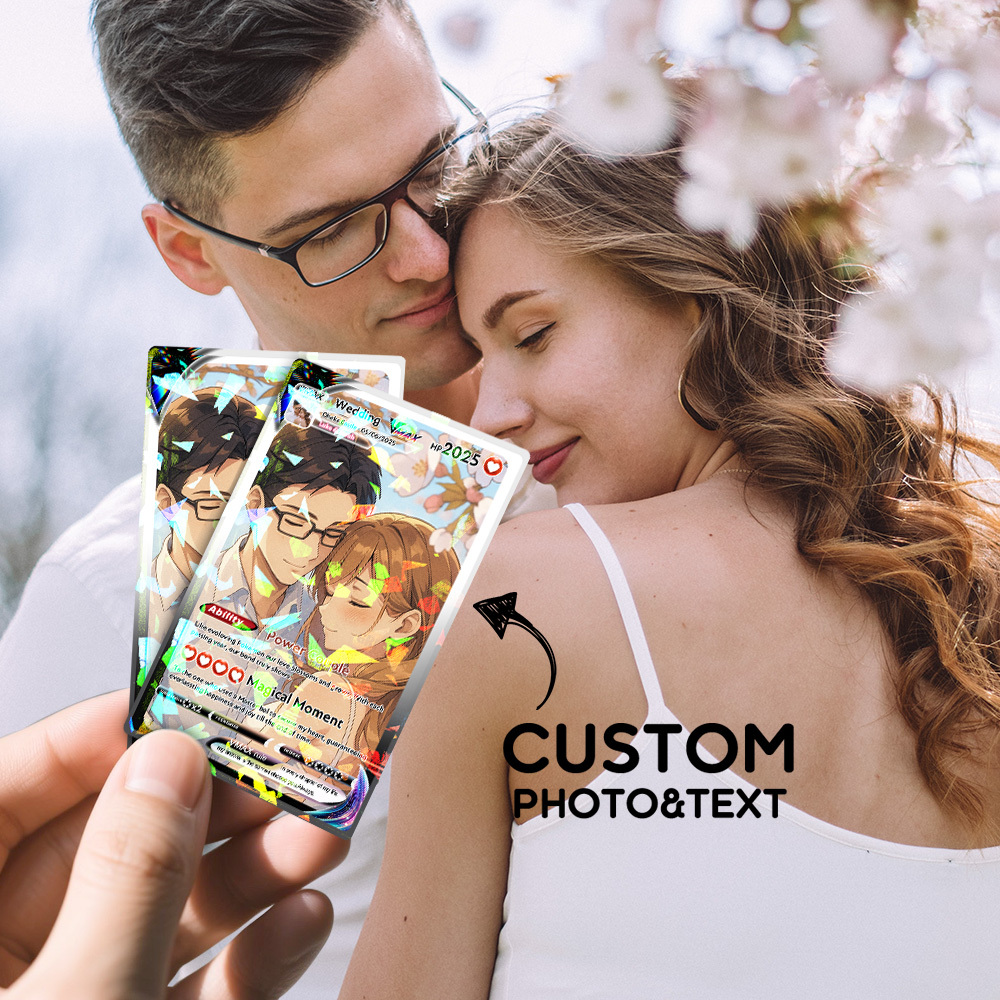 Custom Anime Couple Card Romantic Valentine Gift for Couple Unique Collectible Keepsake Wedding Gift - MyPhotoSocksAu