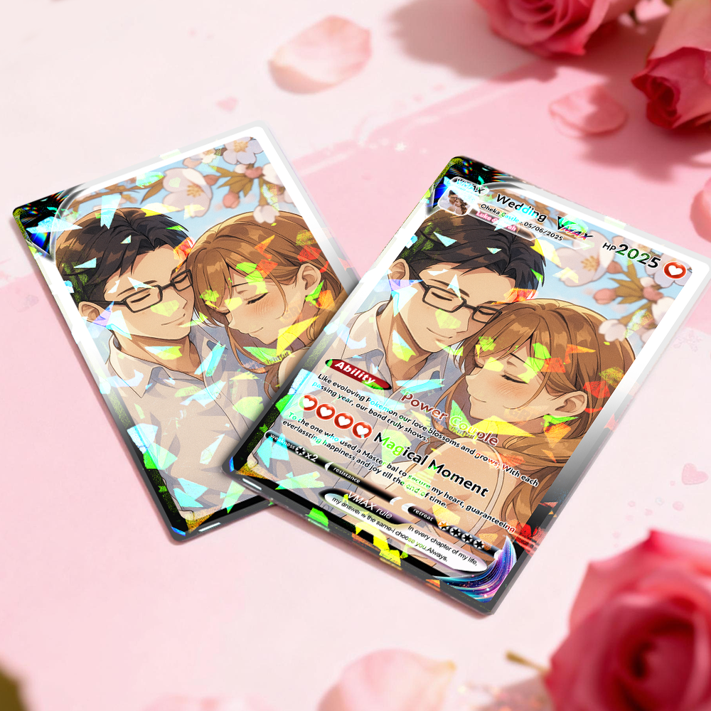 Custom Anime Couple Card Romantic Valentine Gift for Couple Unique Collectible Keepsake Wedding Gift - MyPhotoSocksAu