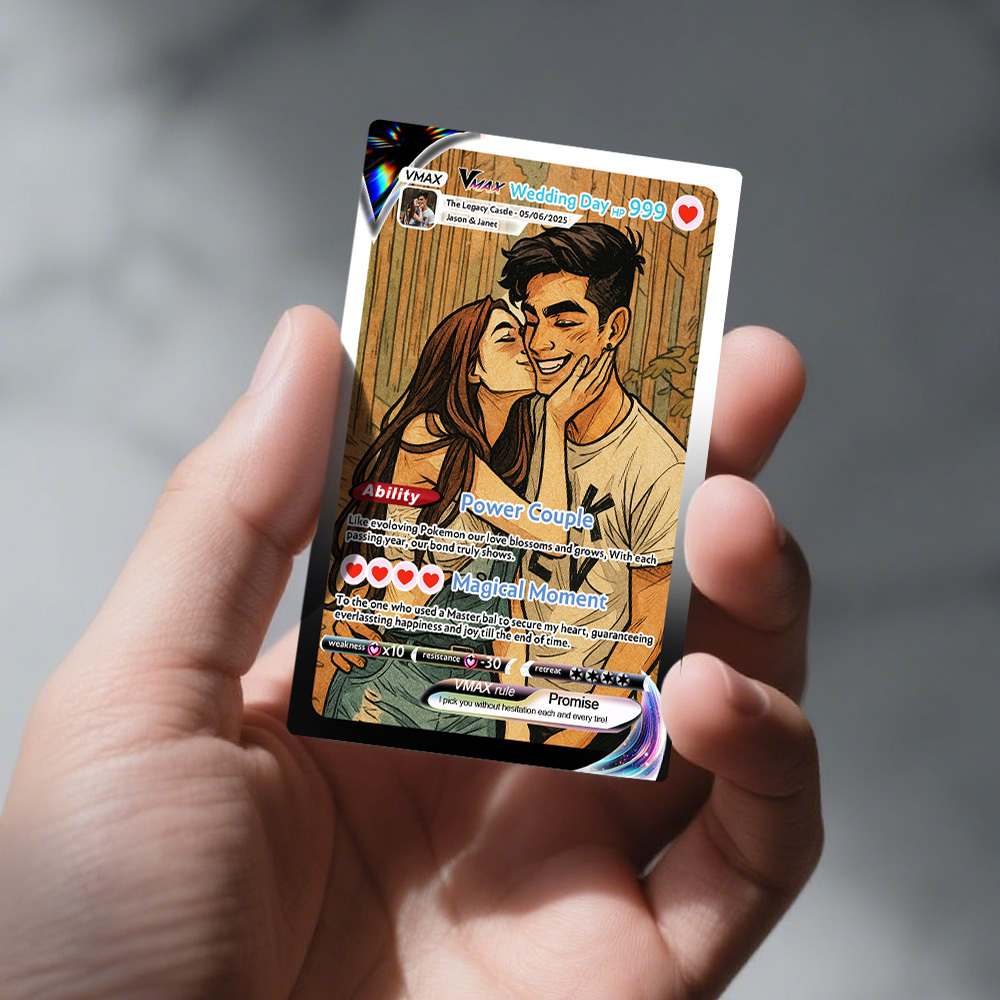 Custom Anime Couple Card Romantic Valentine Gift for Couple Unique Collectible Keepsake Gift - MyPhotoSocksAu