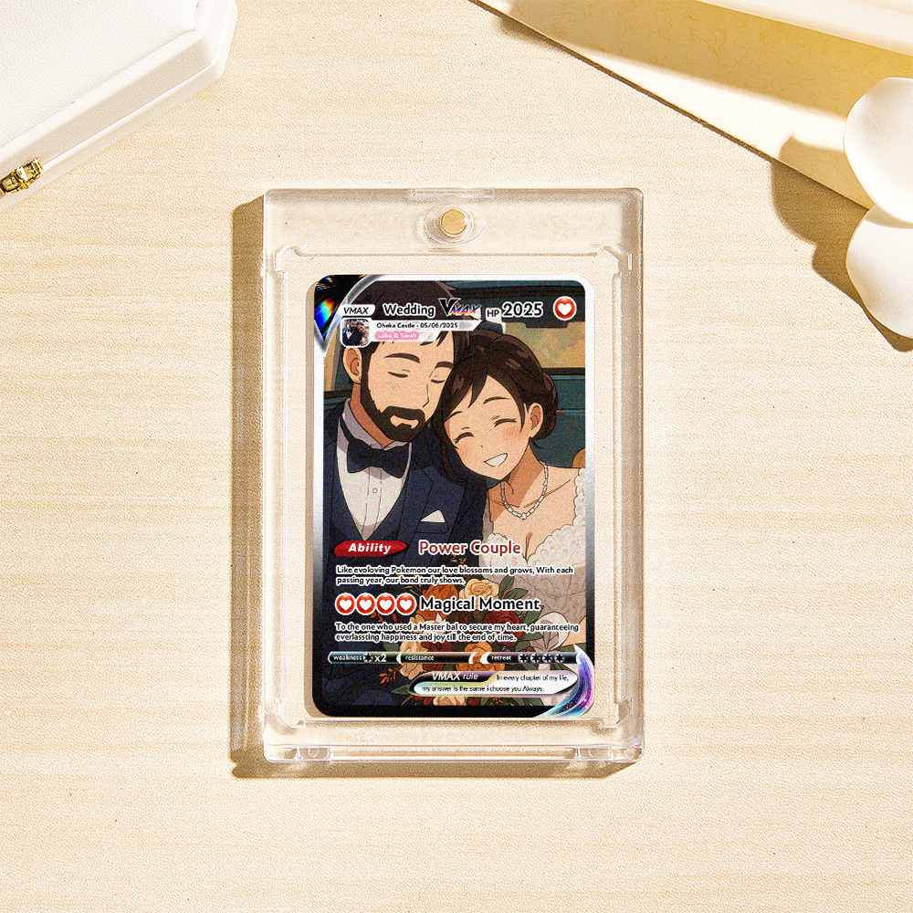 Custom Anime Couple Card Romantic Valentine Gift for Couple Unique Collectible Keepsake Wedding Gift - MyPhotoSocksAu