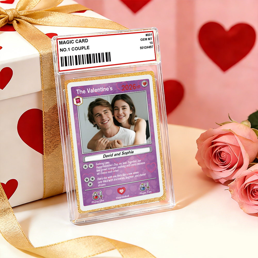 Personalized Valentine’s Day Power Couple Card, Custom Anniversary Card Couple Photo Anime Style, Best Valentine's Day Gift for Lover - MyPhotoSocksAu