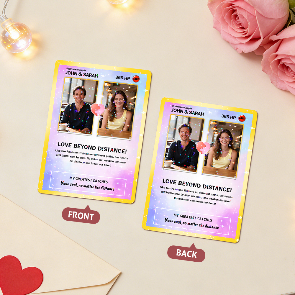 Custom Couple Card Romantic Anniversary Gift for Couple Unique Collectible Keepsake Couple Photo Puzzle Style Card - MyPhotoSocksAu
