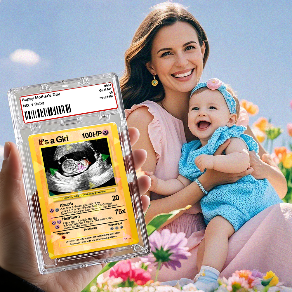 Custom Mother’s Day Photo Flower Card Personalized Text to Cartoon Portrait Gift for Mom - MyPhotoSocksAu