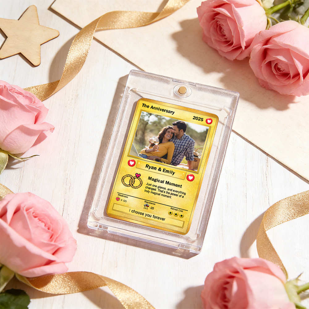 Custom Poke Card for Couple Anime-Inspired Aesthetic Pocket Gift Personalized Trading Cards Anniversary Valentine Gift Idea - MyPhotoSocksAu