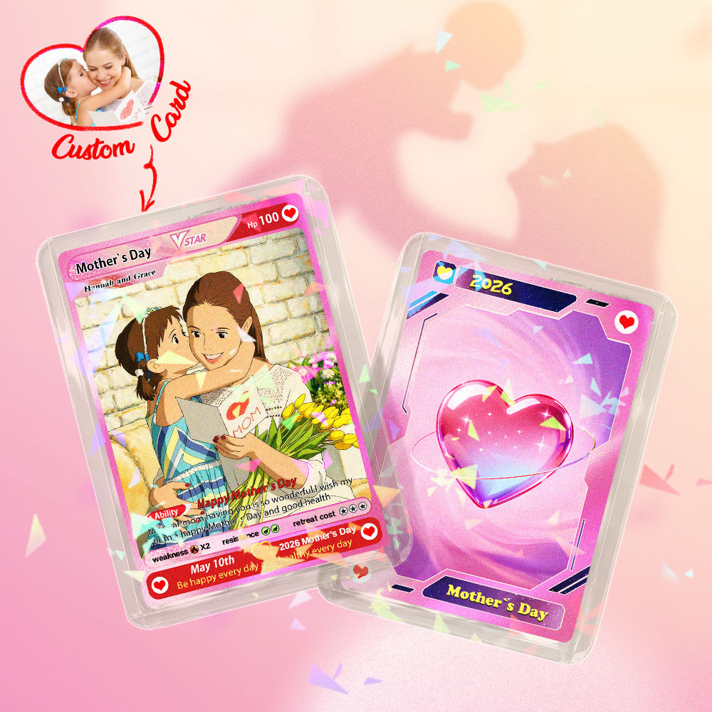 Custom Mother’s Day Anime  Photo Game Card Mom & Child Card - MyPhotoSocksAu